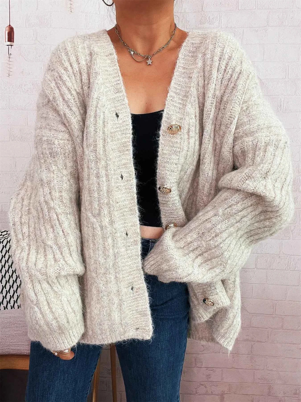Cable Knit Button-Up Cardigan 8cb2f7ca1c1643b3bad963d21314772c-Max-Origin