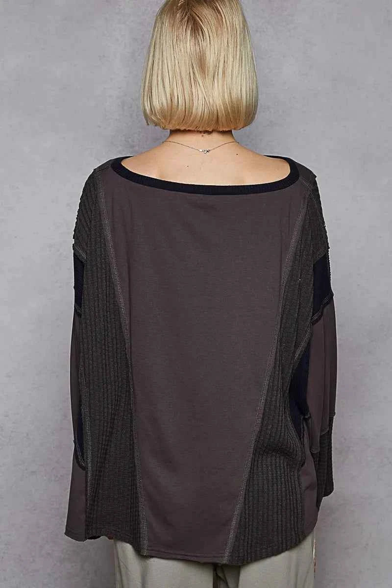 POL Contrast Round Neck Long Sleeve T-Shirt 8cb5a75b-dc89-405a-8844-4b054840cc04-Max-Origin