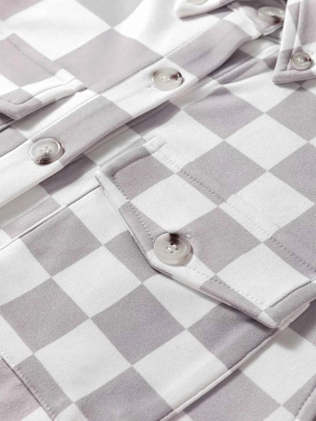 Checkerboard Flap Pocket Button Front Shacket 8d074421c9cc47928c87ee4e34fdf182-Max-Origin