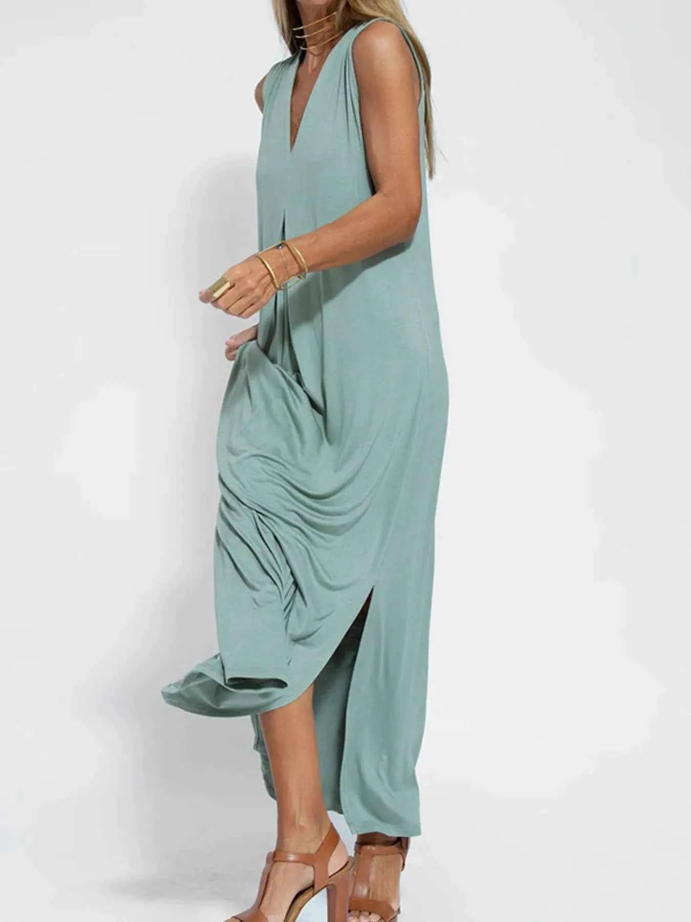 Full Size V-Neck Sleeveless Maxi Dress with Slit Plus Size 8dd7ae4d-b1a2-49bd-bd30-655f90281f74-Max-Origin