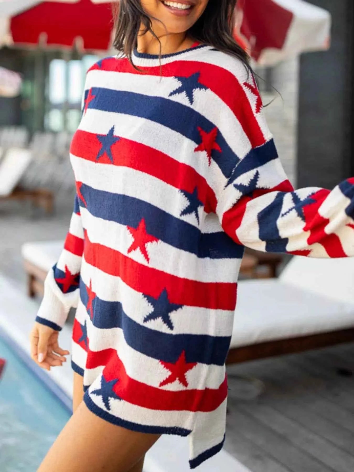 Stars and Stripes Long Sleeve Sweater Blue 8e89b8d6-d455-4bed-af5a-5e7c65b5f83f-Max-Origin