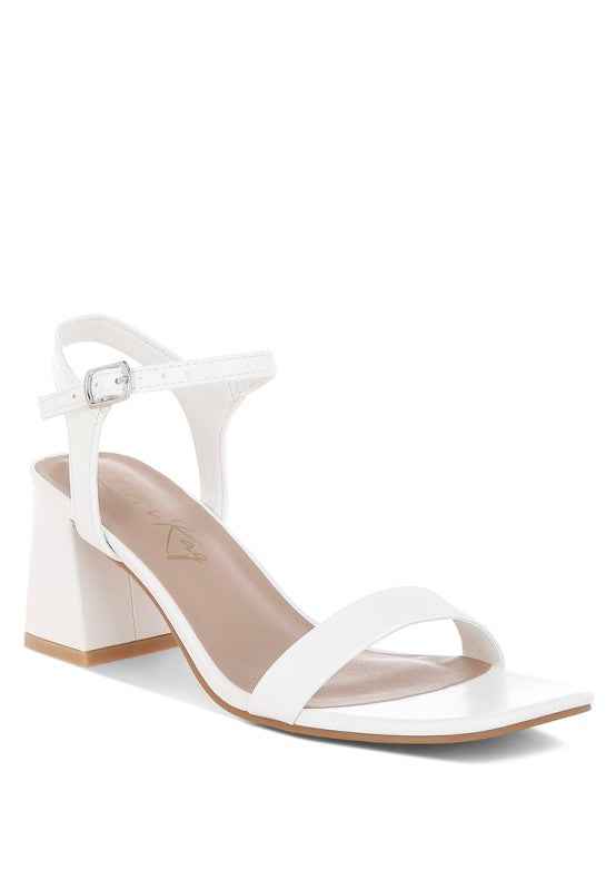 Kazara Faux Leather Block Heels White 8eda559a-75f9-4622-b681-de76f801bbf1