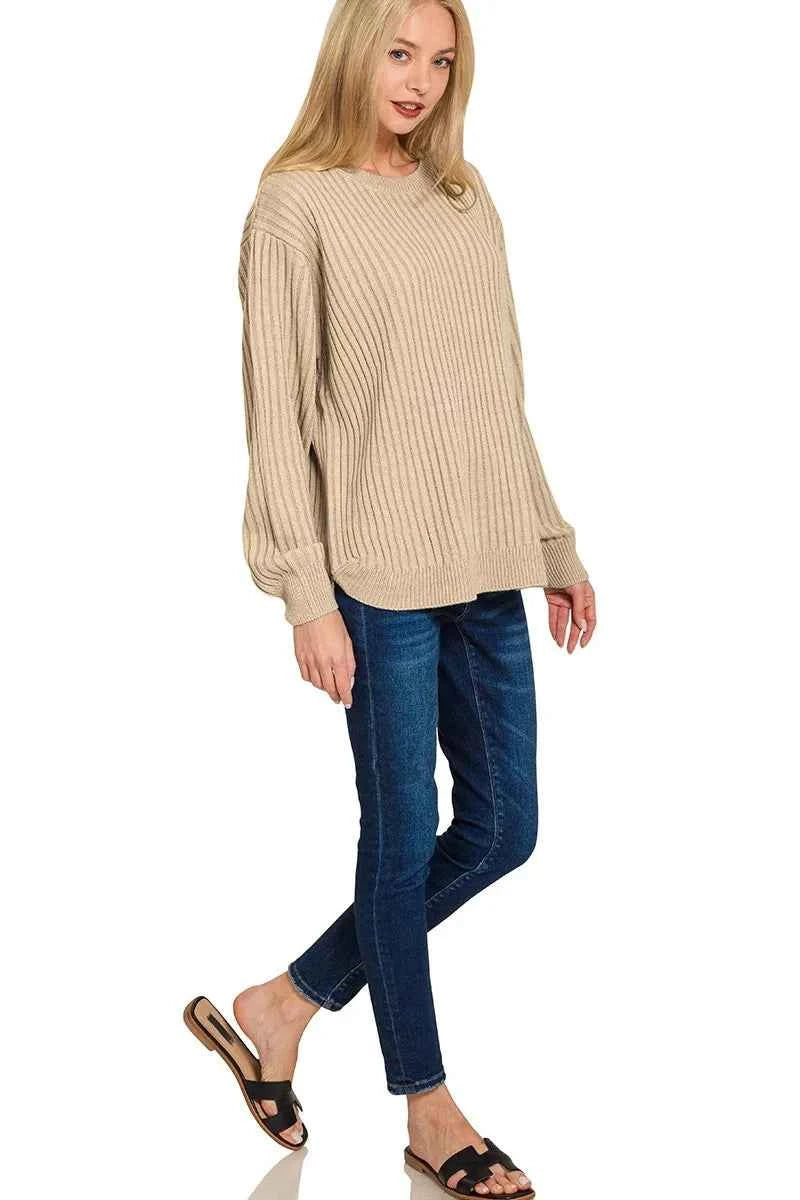 Zenana Curved Hem Two-Tone Ribbed Sweater 8ee2564dd150460eadd81ff6ed1bc2e9-Max-Origin