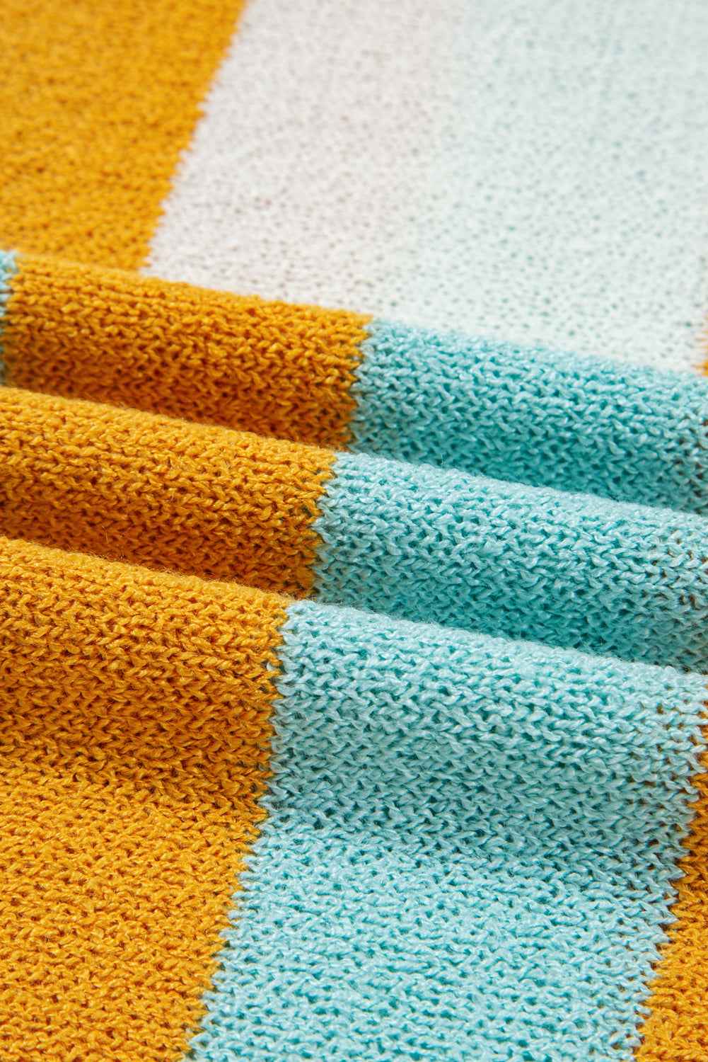 Jurassic Gold Colorblock Striped Pullover Sweater 8f3066c3c9efb8a7