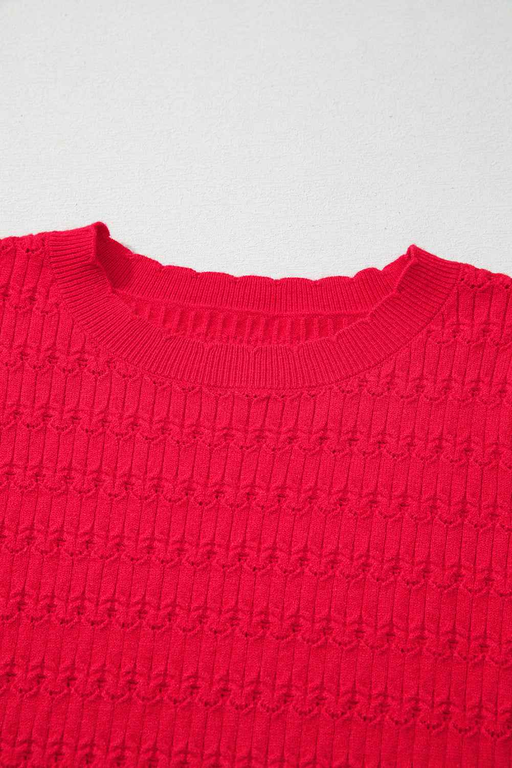 Sea Green Trendy Pattern Knit Ribbed Cuffs Crew Neck Sweater 8f6d189521c0a0c4