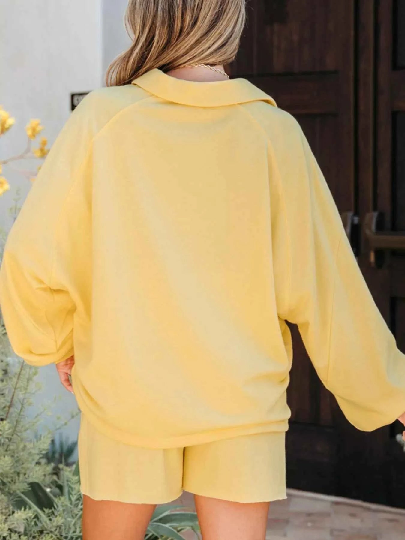 Button Collar Drop Shoulder Top and Shorts 2pcs Set 8fb1fc8d-3a0d-40ec-98e8-7520ced122d5-Max-Origin