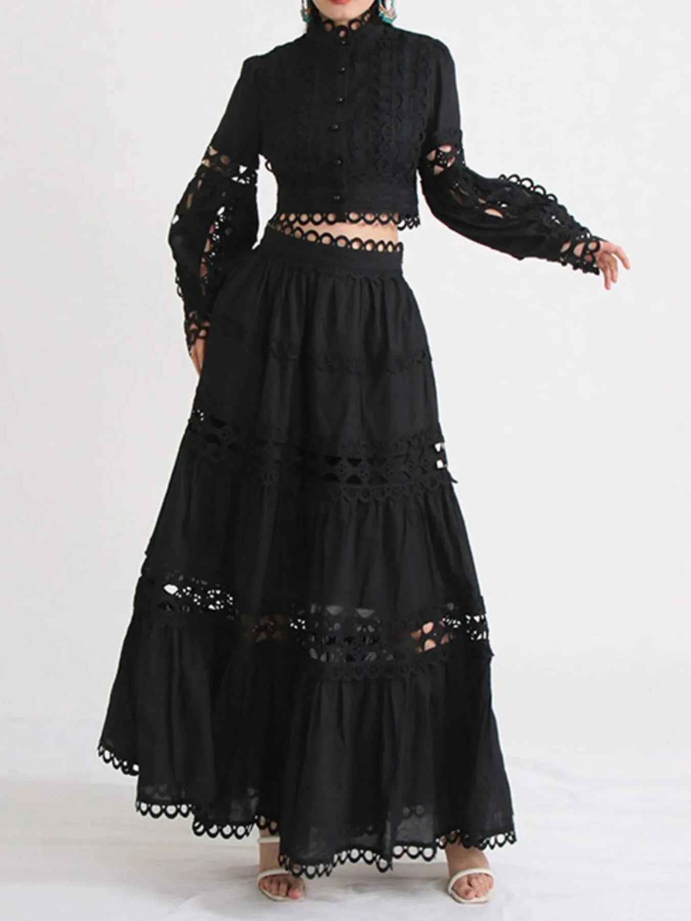 Lace Button Up Long Sleeve Top and Skirt Set 8fc6285e-14fa-44b8-8861-dff310ff6537-Max-Origin