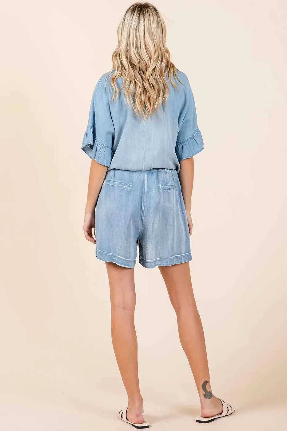 Mittoshop Washed Chambray Elastic Waist Easy Fit Shorts 8ff79f76ae654b07913b7745d150bfcc-Max-Origin