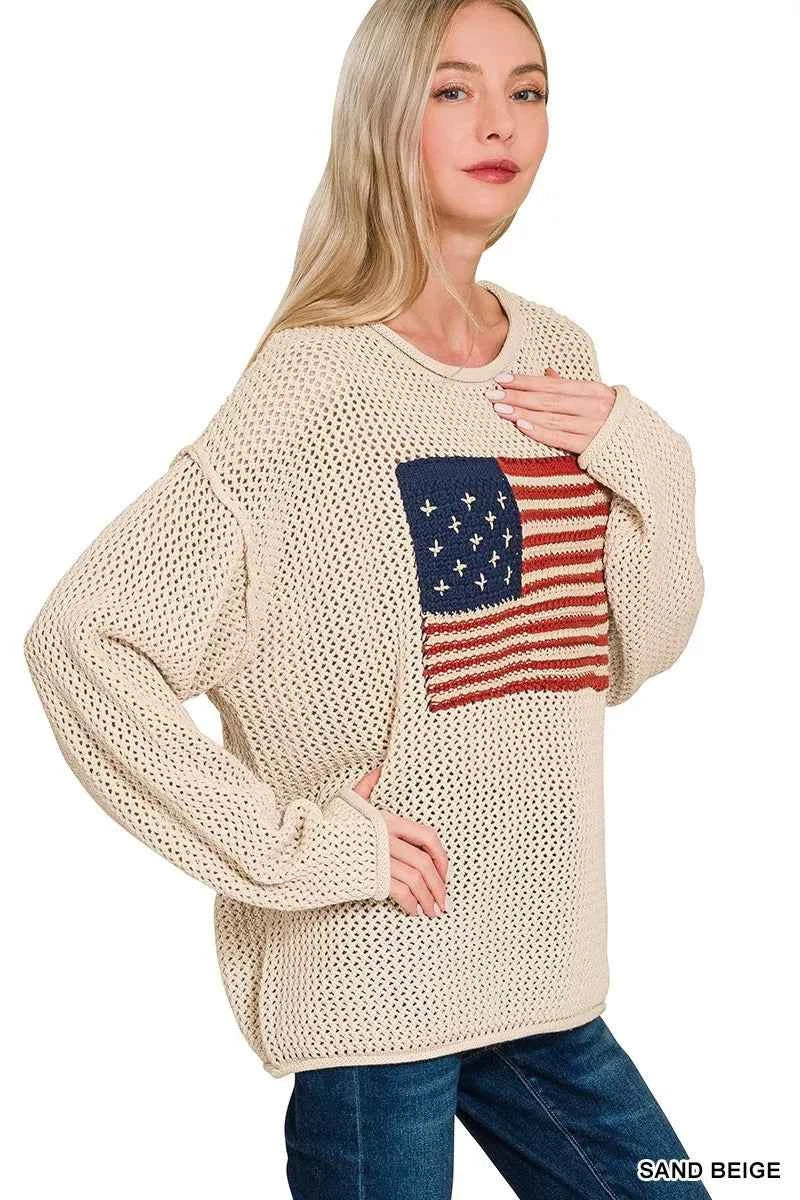 Zenana American Flag Crew Neck Sweater 8ff805cd1b4842fd8722d4c888daca10-Max-Origin