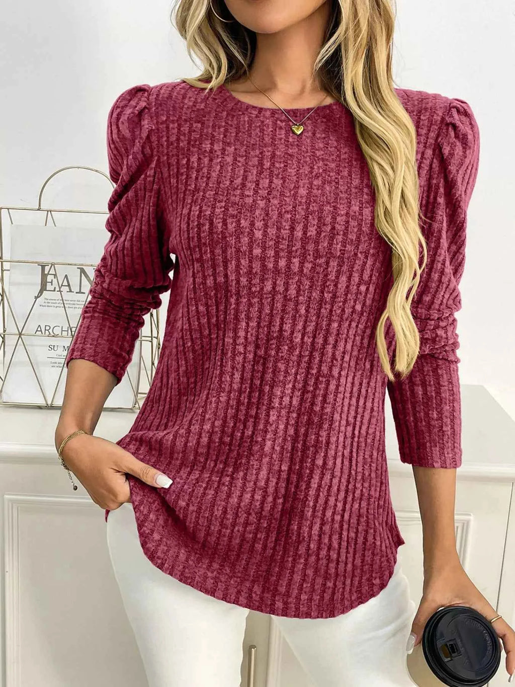 Round Neck Puff Sleeve T-Shirt 8ffd49fd-5b33-4ee6-8b5a-bc465cf9e968-Max-Origin