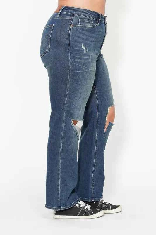 Judy Blue Full Size Hw Ripped Knee Dad Jeans Plus Size 90308781-9abe-4b1f-a3e7-47404aafcfba-Max-Origin