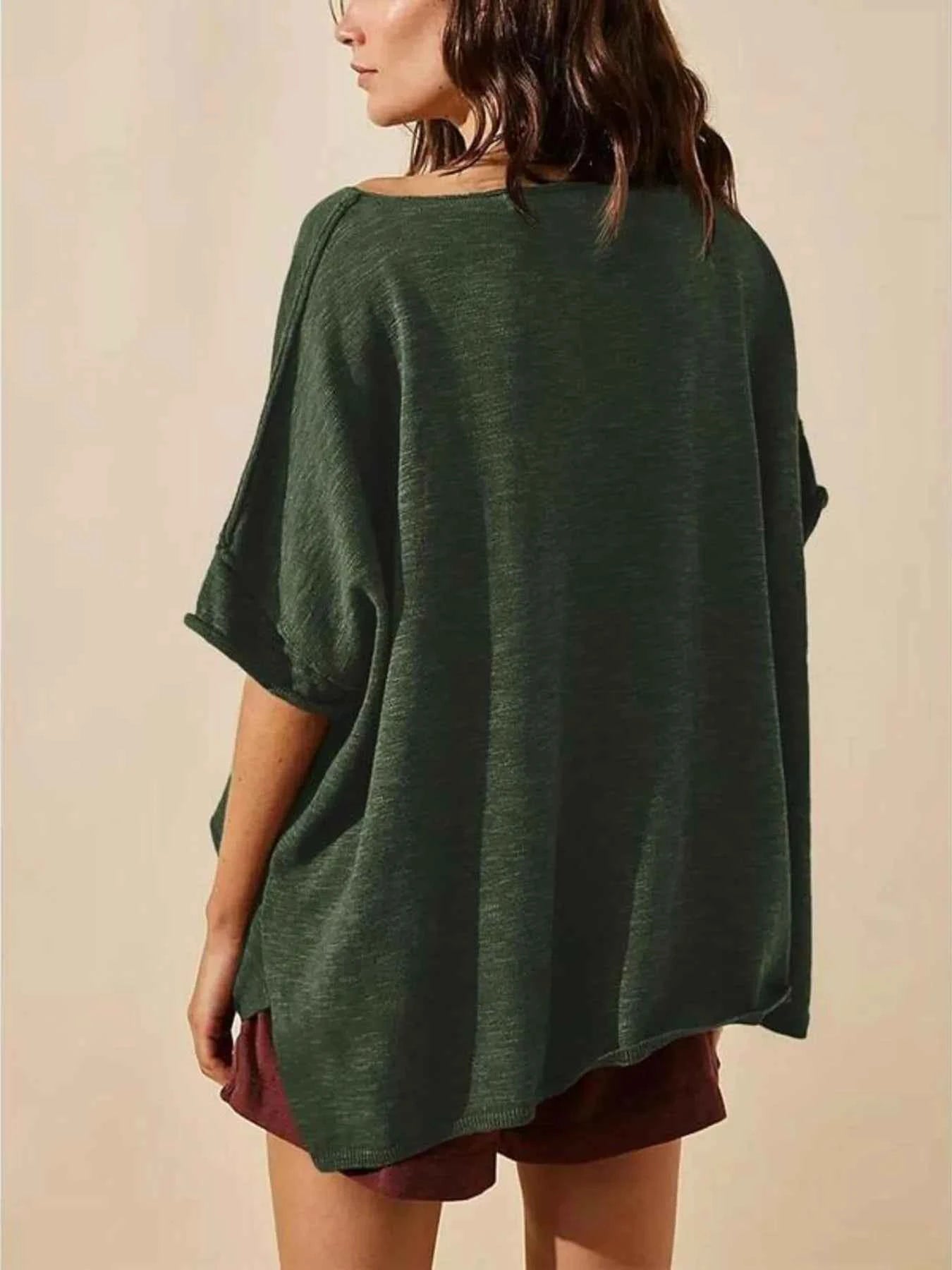 Oversized Round Neck Drop-Shoulder T-Shirt 904a7bd32e974e0b98a5f22f08068975-Max-Origin