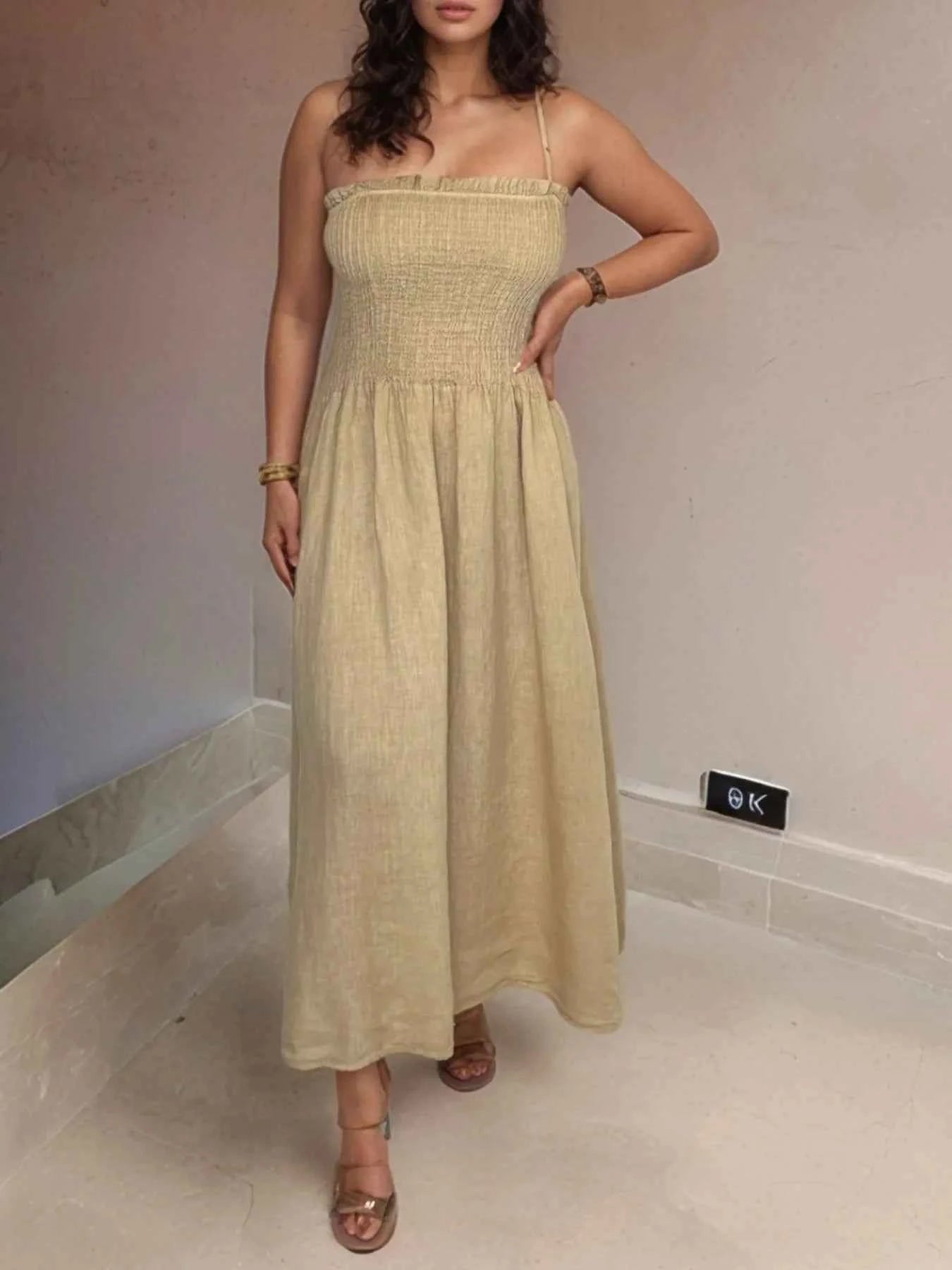 Full Size Smocked Cami Dress and Jacket Set Plus Size 908f3630-46e2-4e88-ae0c-ce345e2ec40e-Max-Origin