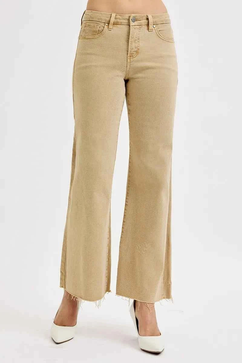 RISEN Full Size Raw Hem Wide Leg Jeans Plus Size Tan 90af48f5-1b22-42b1-9f0f-28e5ad0f00e7-Max-Origin