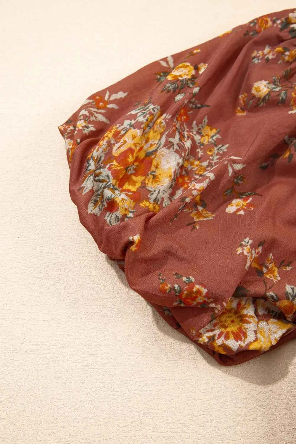 Floral Puff Sleeve Square Neck Knot Open Back Mini Dress 911979be-5d6d-406b-99f7-dc78a4de43c5-Max-Origin