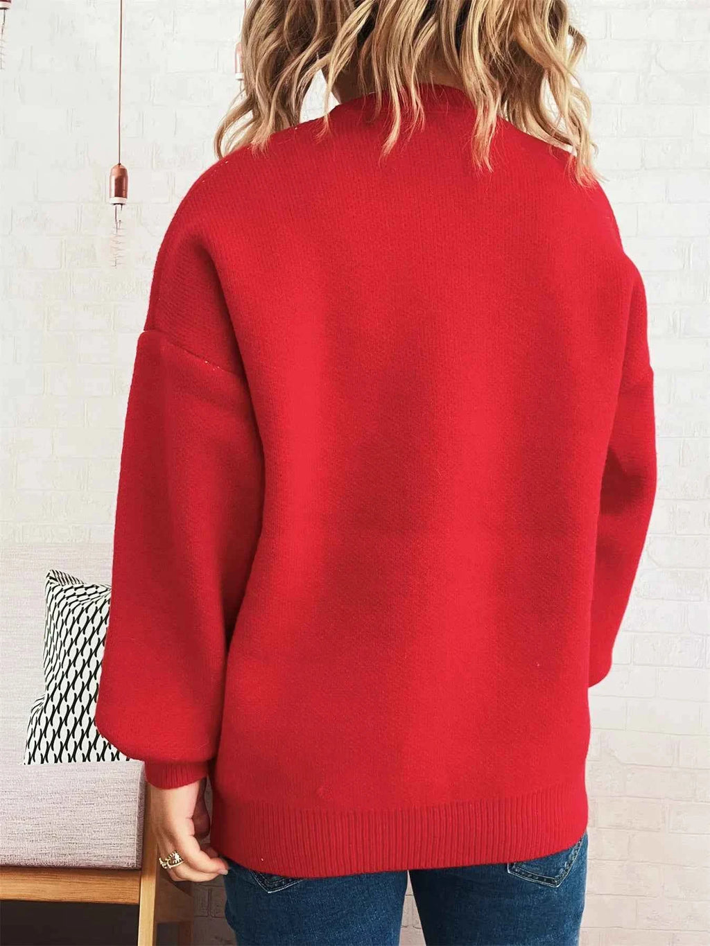 Flower Dropped Shoulder Sweater 915a40c572f748cd910af31b022646c8-Max-Origin