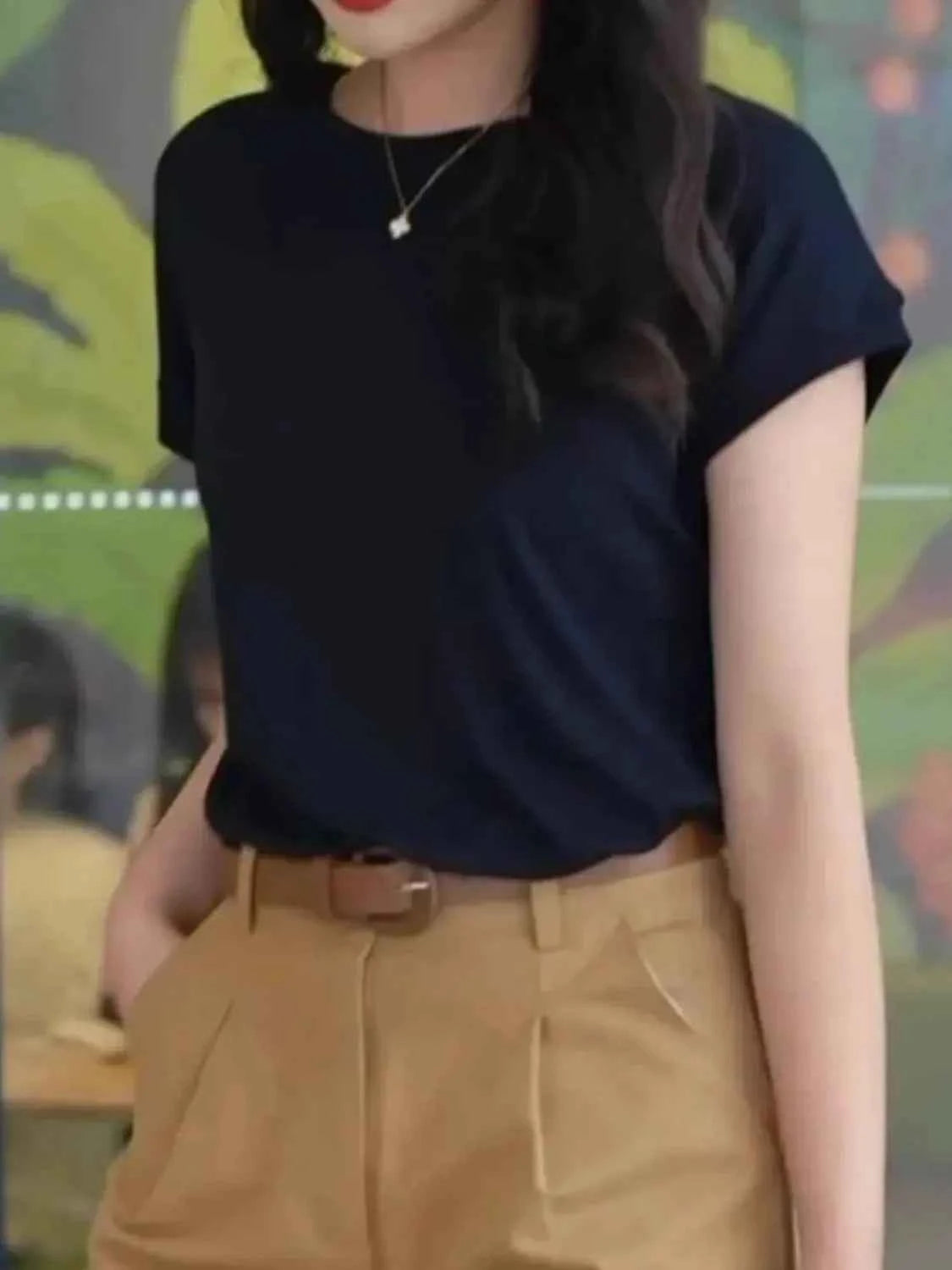 Round Neck Short Sleeve T-Shirt 91e6eea6-019f-494b-9929-a2864c169425-Max-Origin