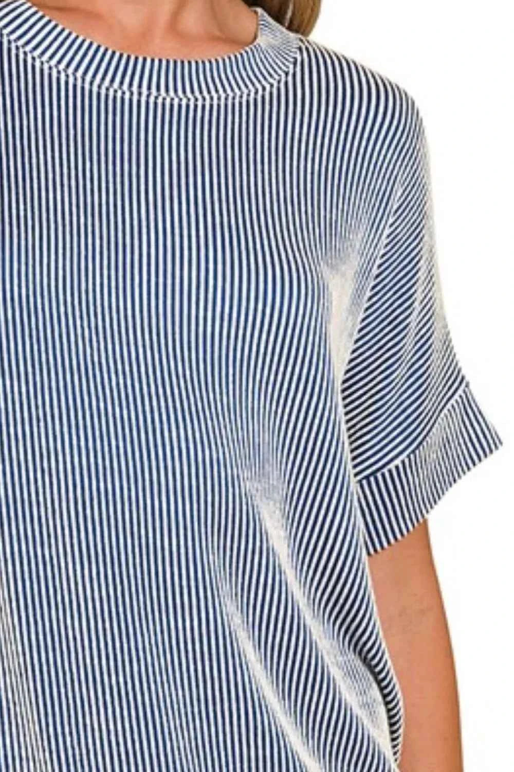 Zenana Corded Rib Short Sleeve T-Shirt 91ecf693-488a-4bcb-a006-90393ad85934-Max-Origin