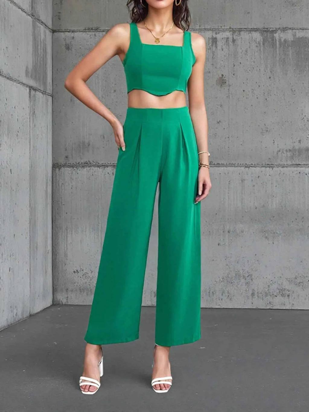 Square Neck Tank and Pants Set Green 91fd248b951c4a4ba6fd747ff5c66866-Max-Origin