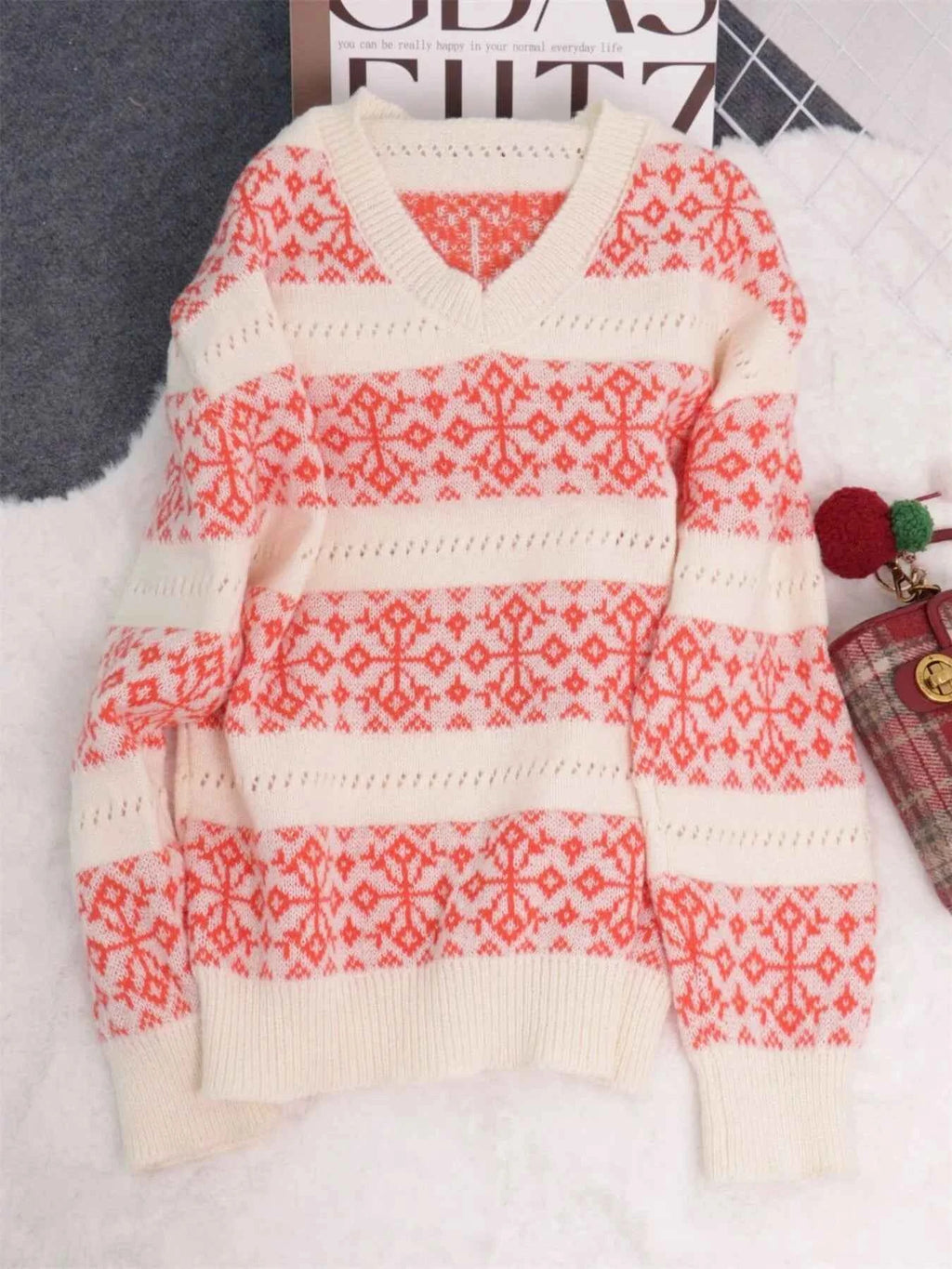 Contrast Ribbed hem Long Sleeve Sweater 930f505067194d728067d0ae62192ba4-Max-Origin