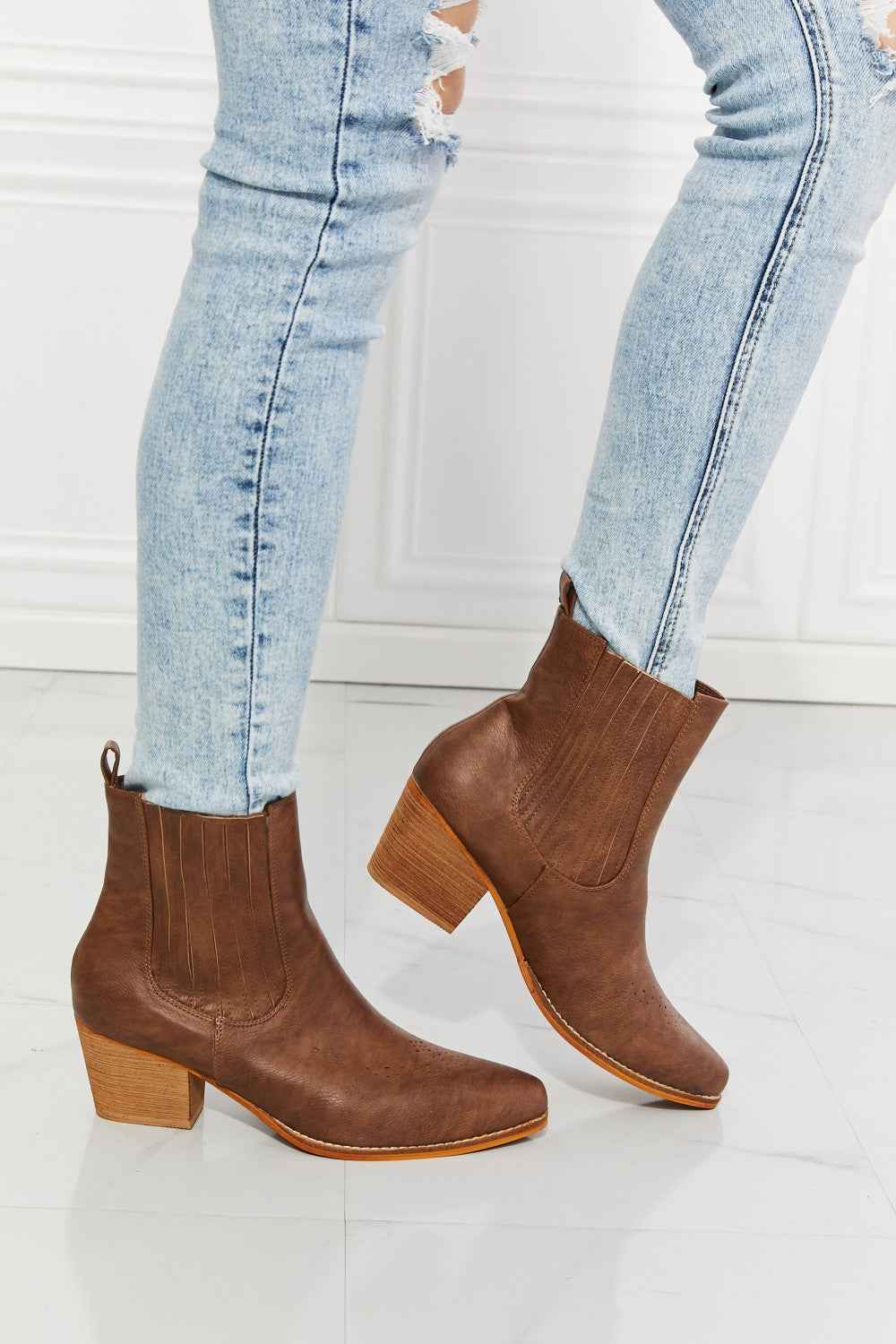 MMShoes Love the Journey Stacked Heel Chelsea Boot in Chestnut 9311129c0d294c70b4b9d2d5fe8716f2-Max