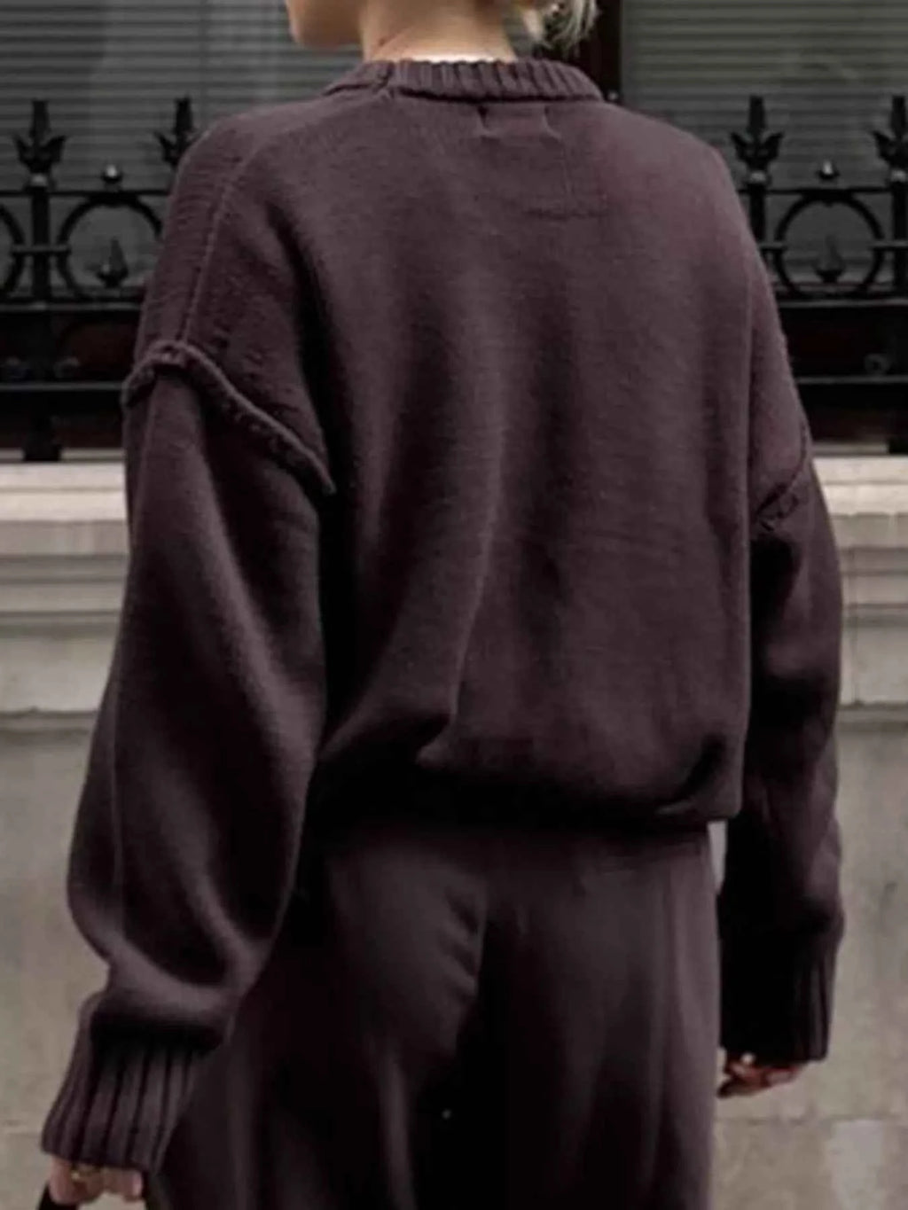 Round Neck Dropped Shoulder Sweater 9349a8a9ff2c4b0f80a84f5913e50e7c-Max-Origin