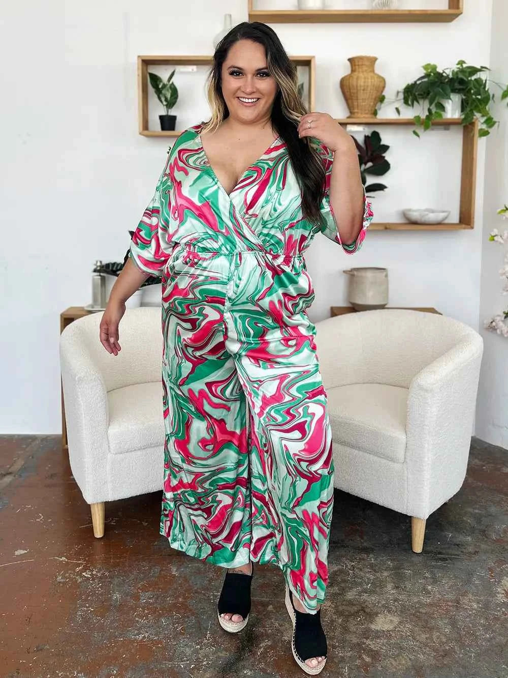 Double Take Full Size Half Sleeve Wide Leg Jumpsuit 93a965bd-25bc-4f55-8863-12d7345e8585-Max