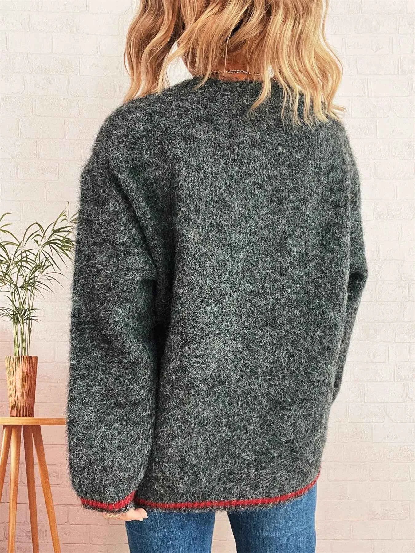 Contrast Trim Round Neck Cozy Sweater 93f9d917-0ea3-4ef7-a32a-ce6740518d8d-Max-Origin