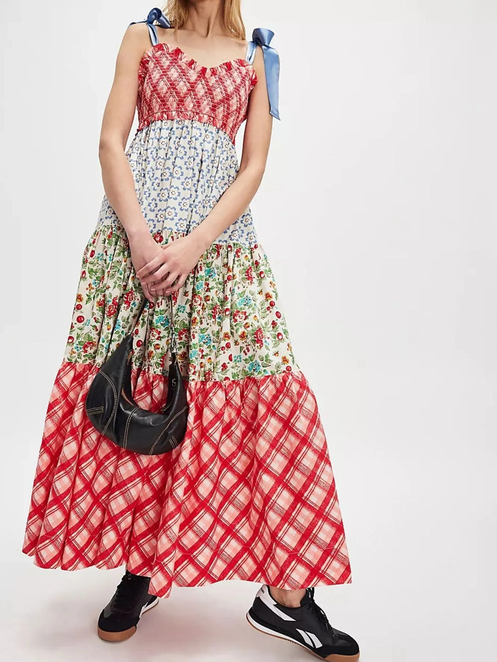 Smocked Tie Shoulder Printed Maxi Dress Deep Red 941d6d56-e252-4852-9b7f-91ba74f04798-Max-Origin