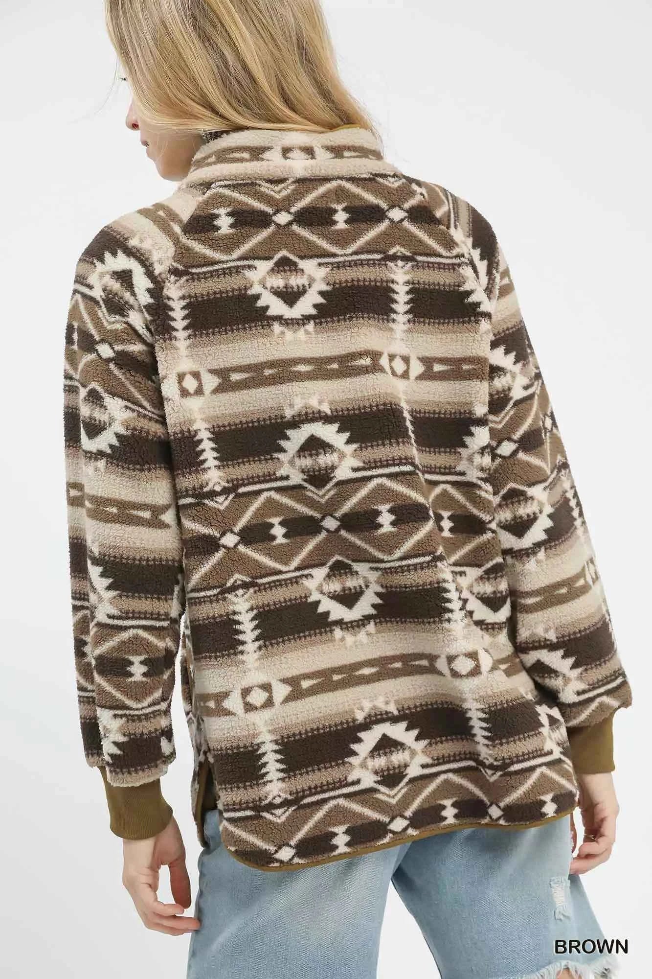 Umgee Aztec Print Sherpa Pullover 94273973-cf37-4c24-bba3-7dc34c42b21e-Max-Origin