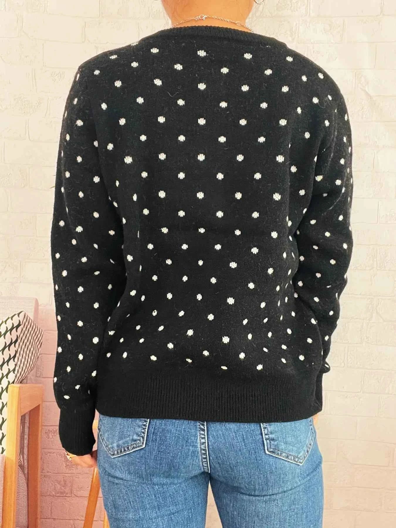 Polka Dot Button-Up Cardigan 946276f51c3f41a3a42dac92497e21a5-Max-Origin