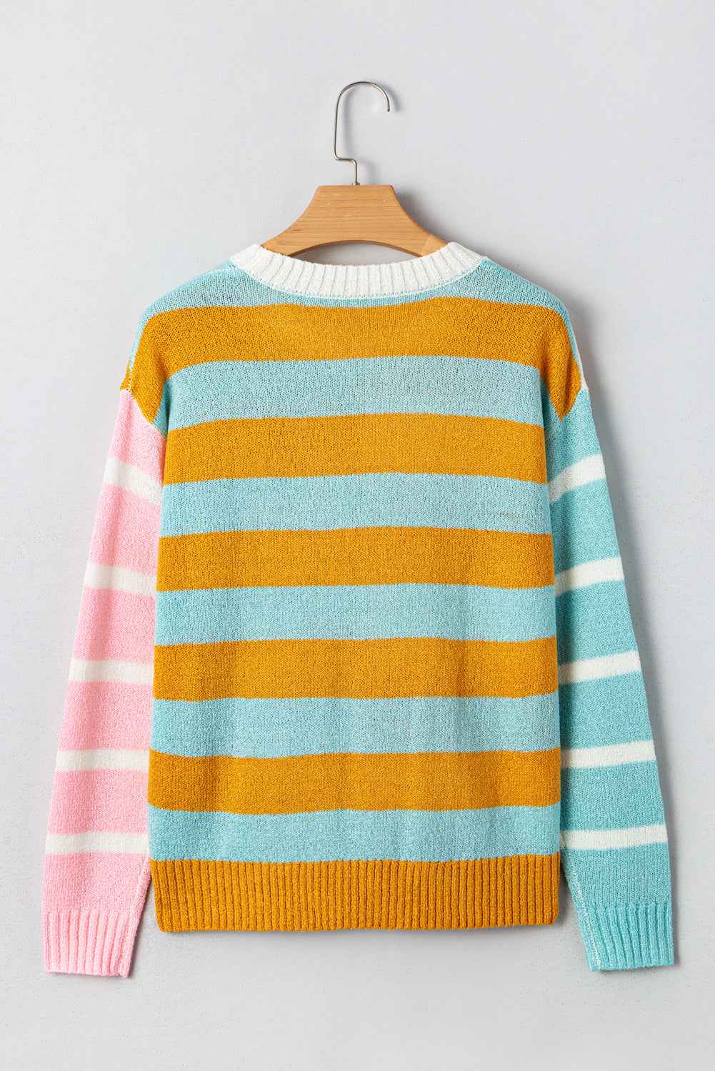 Jurassic Gold Colorblock Striped Pullover Sweater 94a29b1851de882b