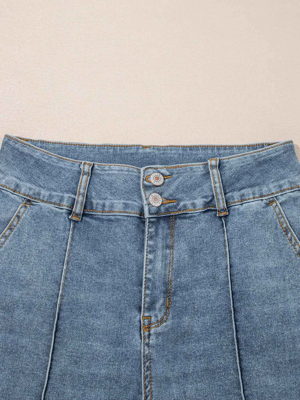 High-Waisted Flare Jeans with Seam Detail 94b884fa052a4179935b0f0ba3554efe-Max-Origin