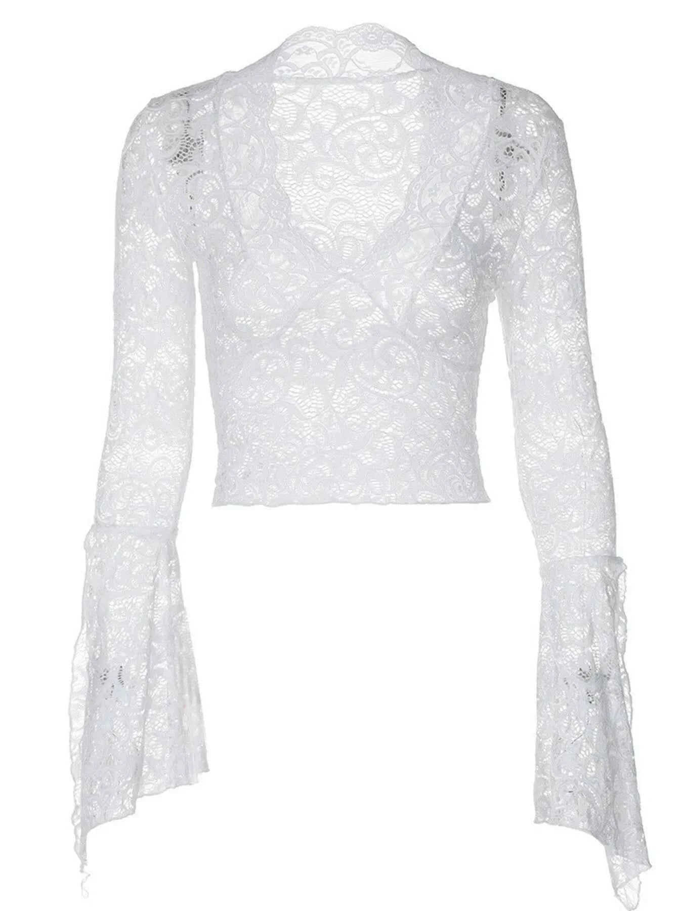 Lace Long Sleeve Deep V-Neck Blouse 94d4b09a-4808-46f7-9740-cc18f0da40a8-Max-Origin