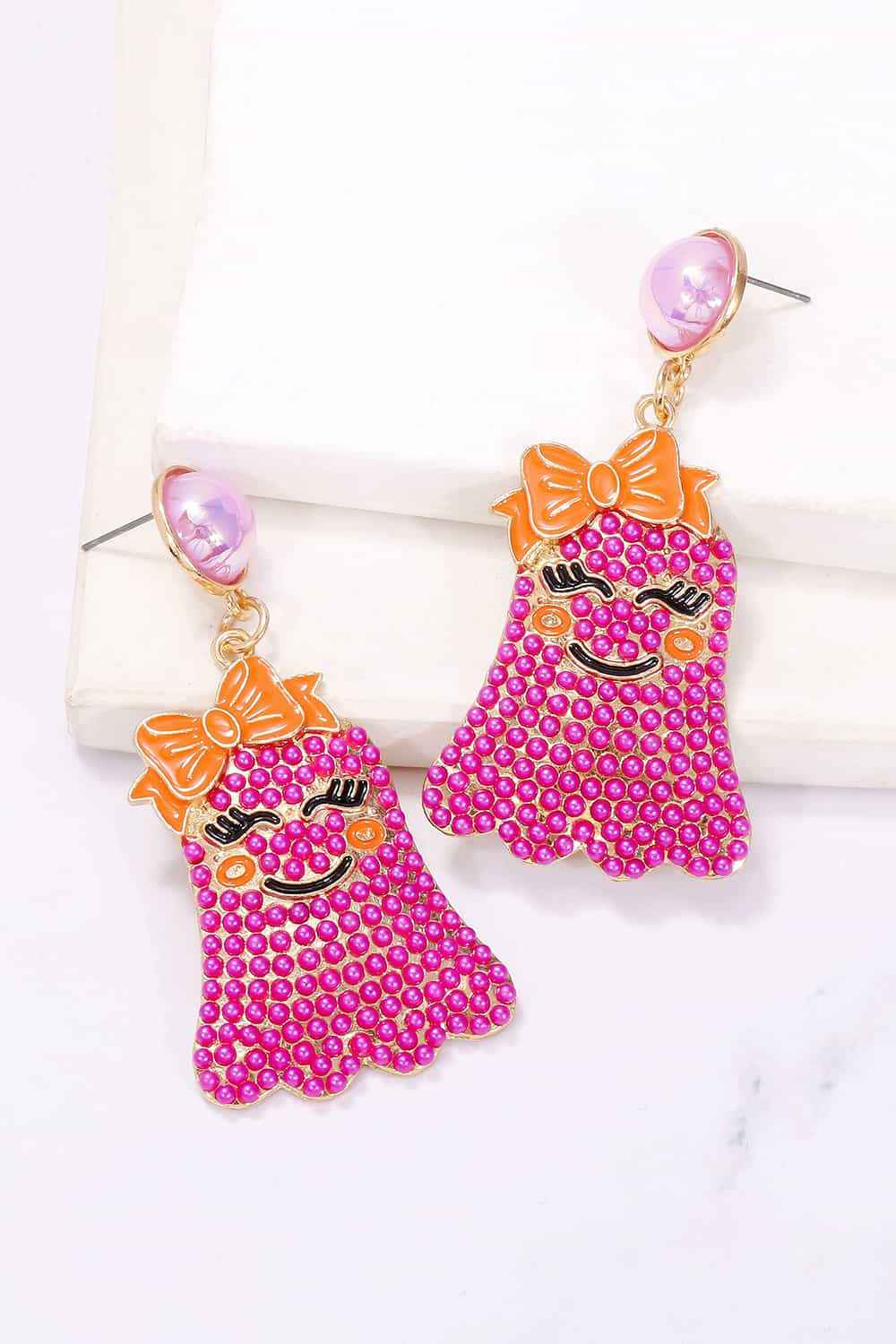 Smiling Ghost Shape Synthetic Pearl Earrings 95248a81d9414c7681fd8da56143e430-Max