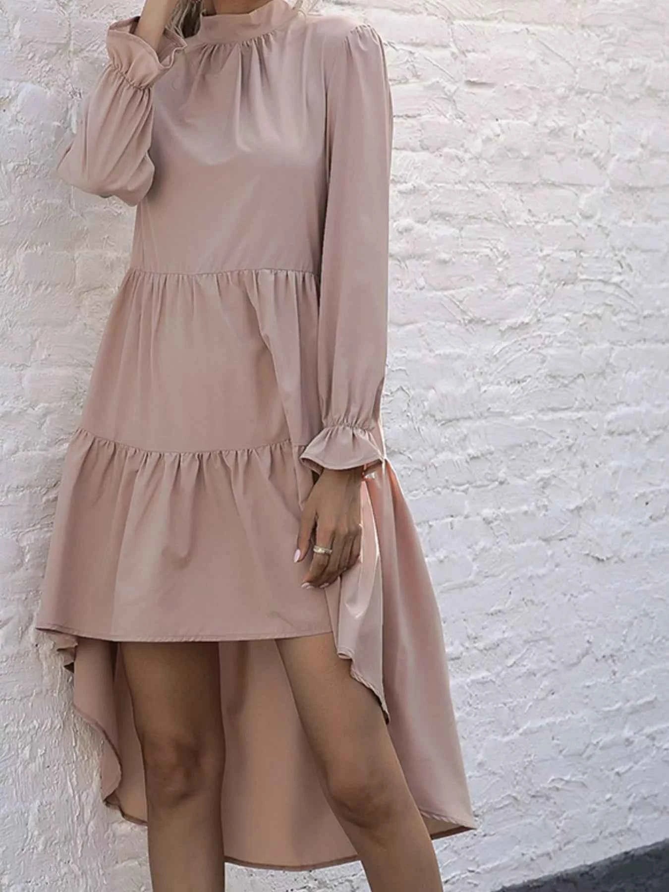 High-Low Flounce Sleeve Dress 9527ba5f-9174-4dbd-b389-60de9072fe60-Max-Origin