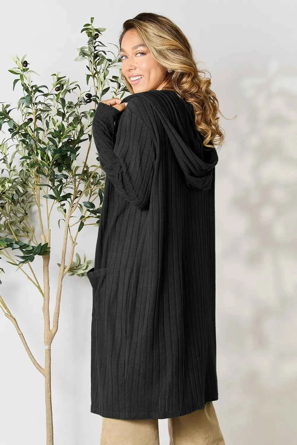 Basic Bae Full Size Hooded Sweater Cardigan 954df1bcc19d40fa93577e5d908f67d6-Max