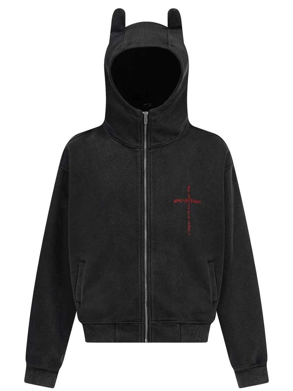 Men's Devil Horn Zip-Up Hoodie Black 95803c6ee70b4398b3cbc4122bc54501-Max-Origin