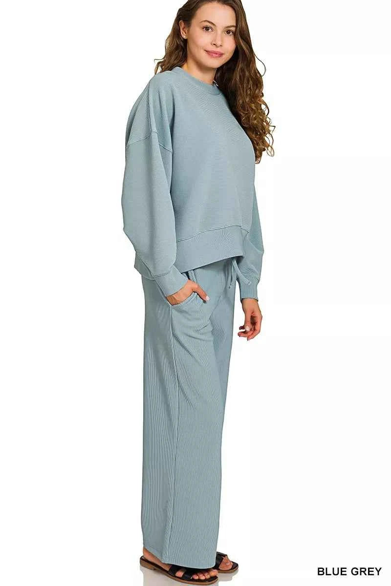 Zenana Ribbed Round Neck Pullover and Drawstring Pants Set 9596a6240ff24635805188439e491727-Max-Origin