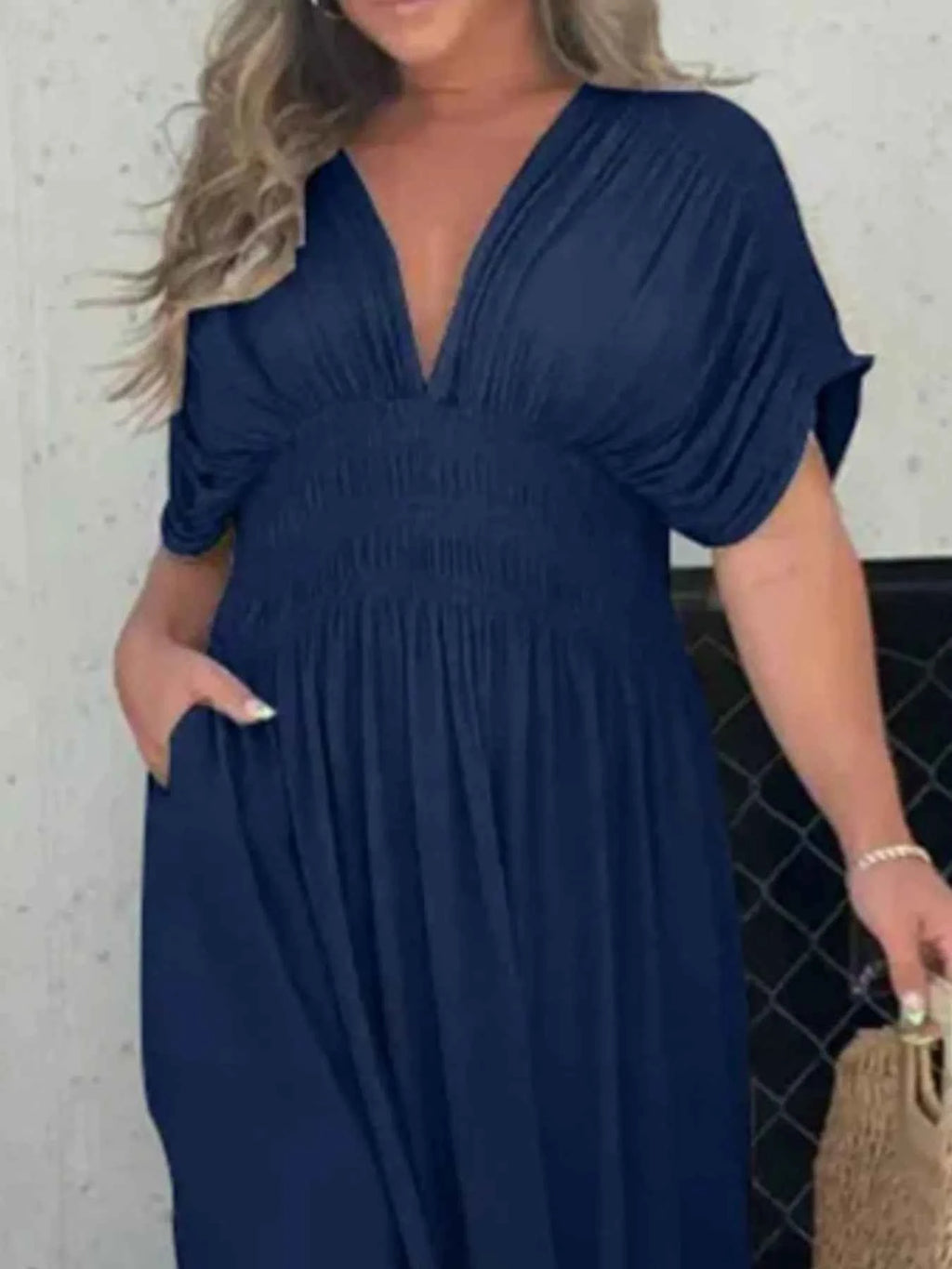 Full Size Deep V-Neck Maxi Dress with Side Slit Plus Size 95ac76d2-3263-45d4-8e27-0728875a7eec-Max-Origin