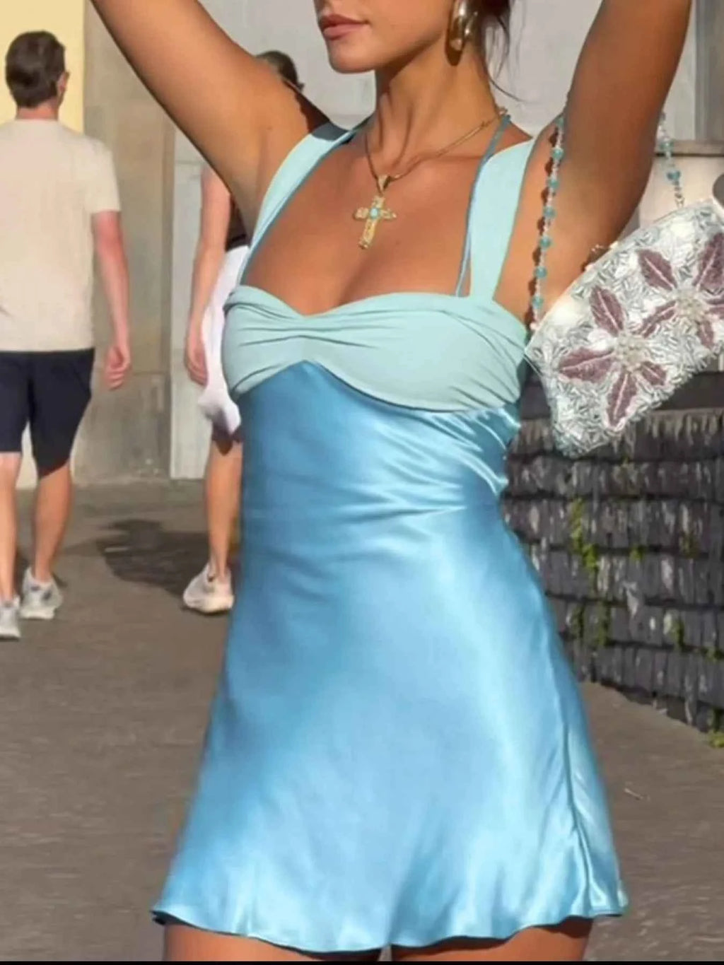 Ruched Lace Up Cami Mini Dress 964feaf5-c1c6-408c-8d4d-ff9ce652f5f2-Max-Origin