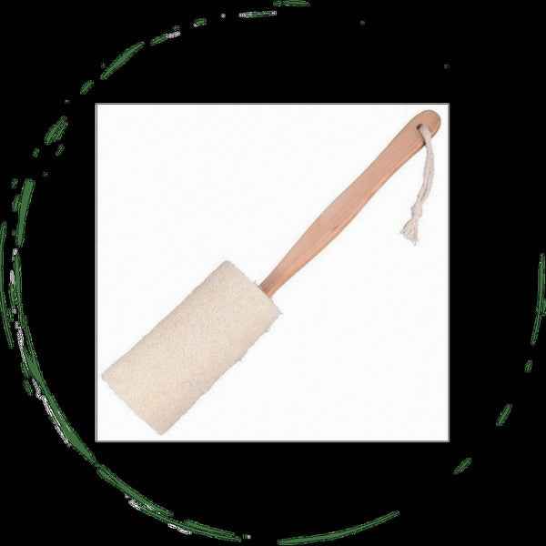 Natural Loofah Bath Brush w/Long Handle. 9650e519-f5f0-4d18-8be7-27f8b9a6c4f2