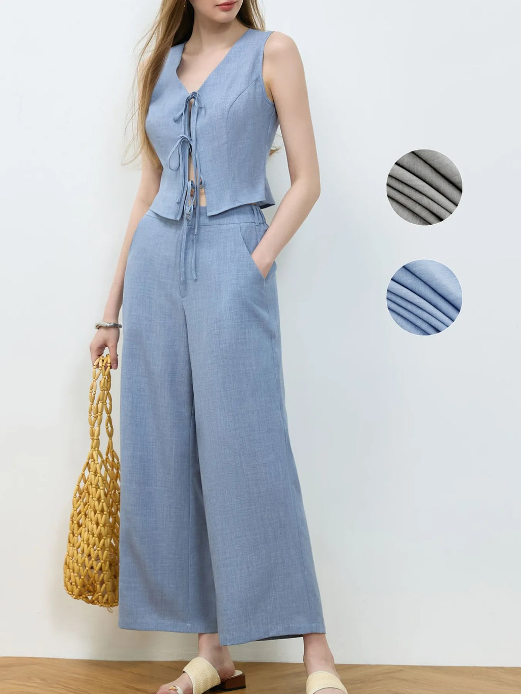 Tie Front Vest and Wide Leg Pants Set 9683200b-545d-4f45-be8e-8e9ffaa2dc2d-Max-Origin