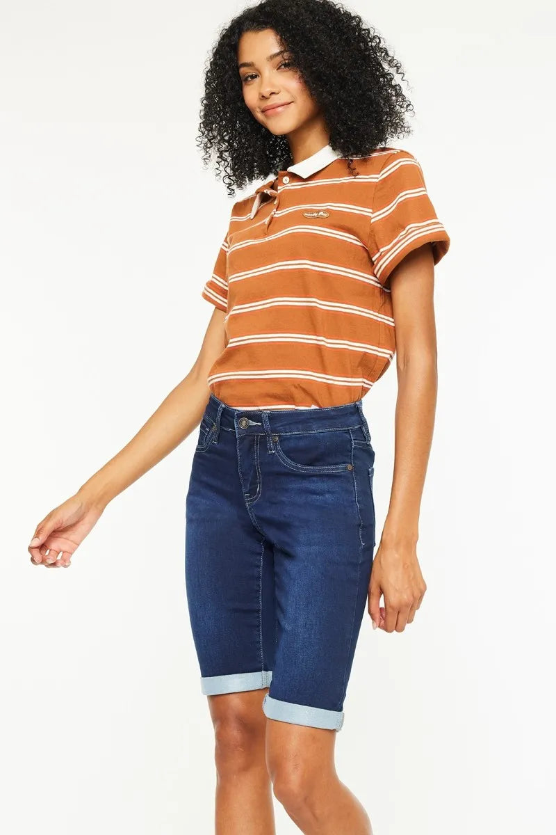 Kancan Mid Rise Bermuda Denim Shorts 96a2d0ad0538400ab555c302dd49c064-Max-Origin