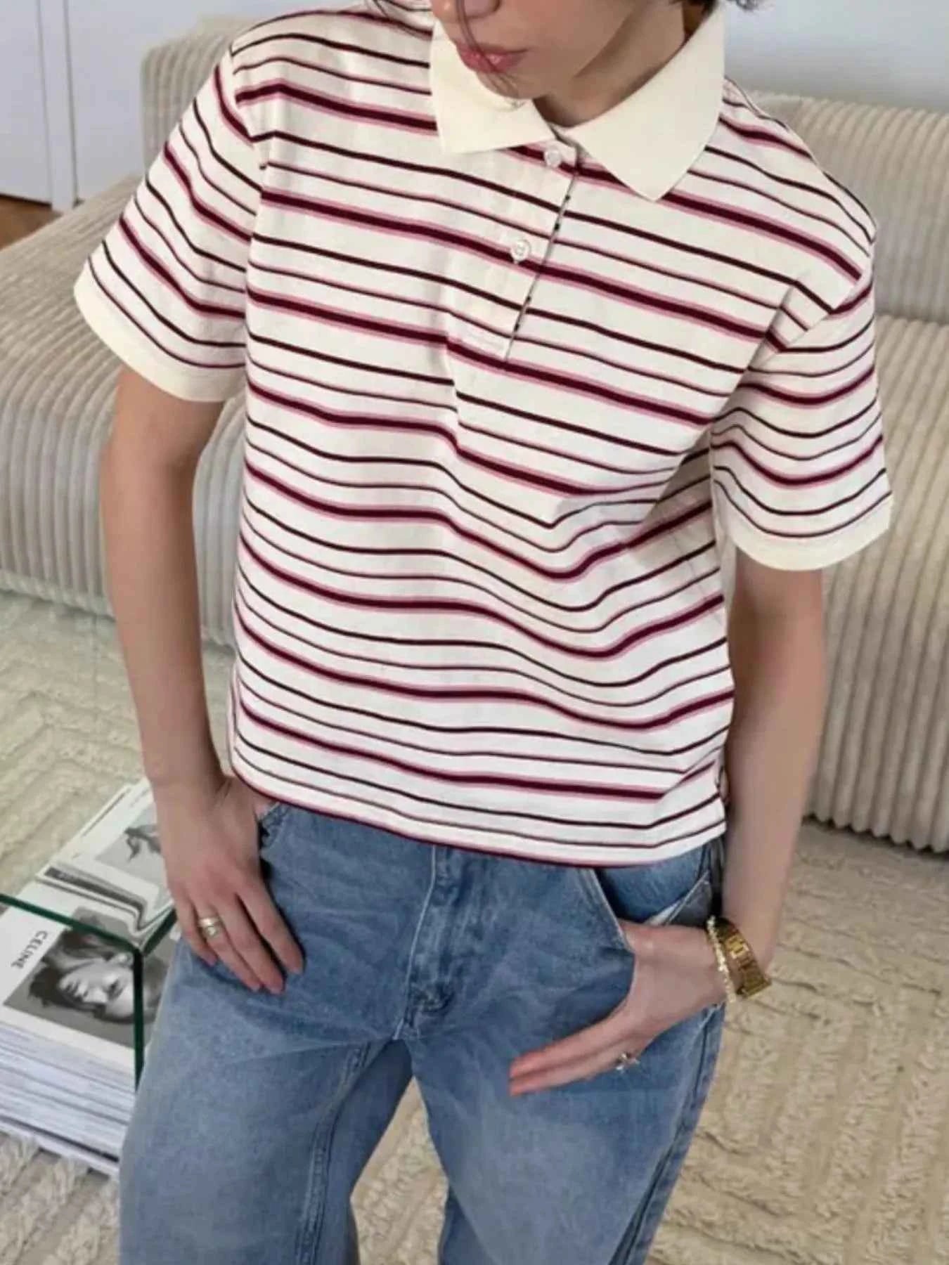 Striped Polo T-Shirt with Contrast Collar 96f0686d-3c6e-4e74-a995-5d4198aaa7cf-Max-Origin