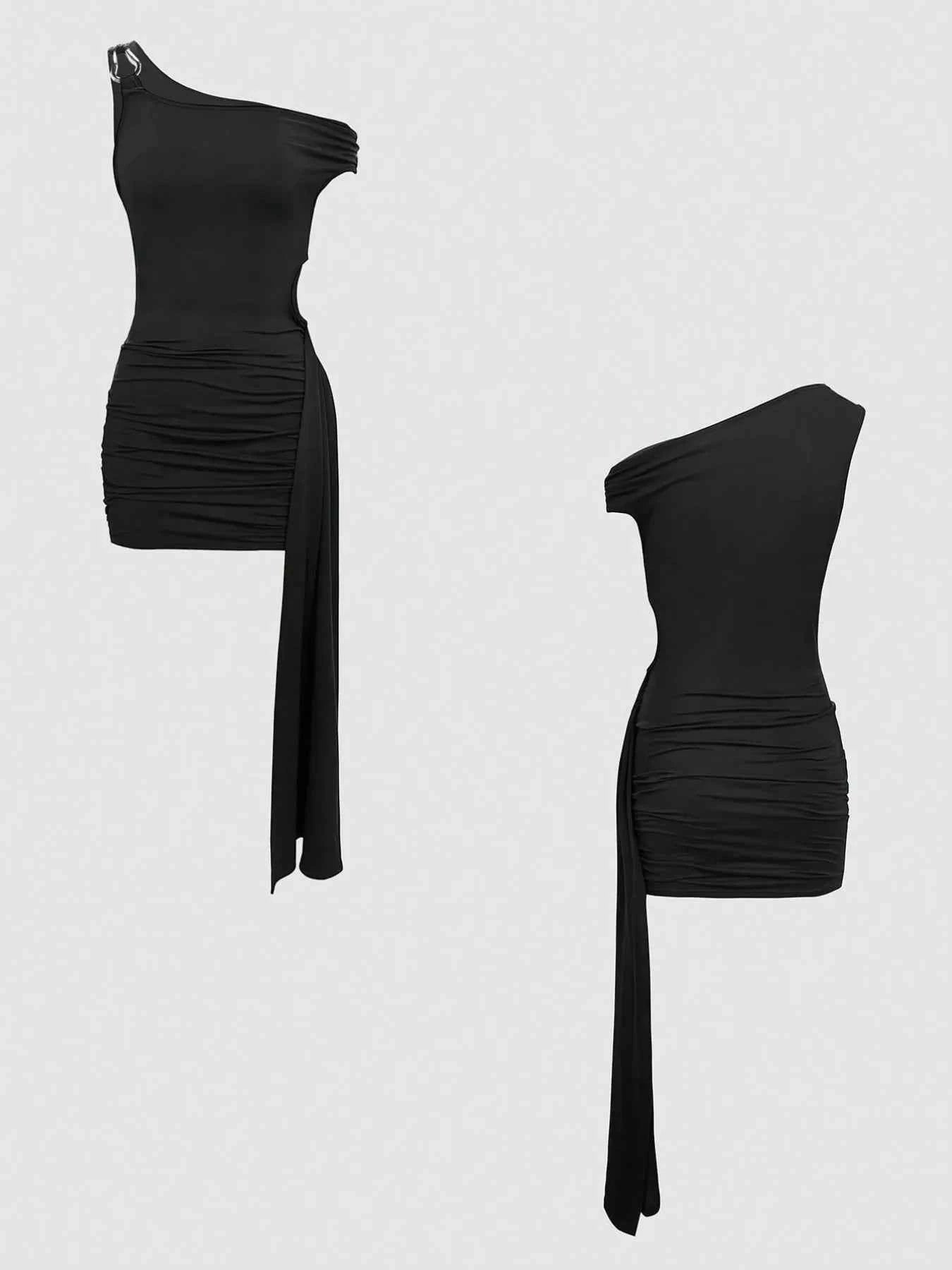 Cutout Asymmetrical Shoulder Mini Dress 9701636a-2102-46e1-affd-40b0ca4adafa-Max-Origin
