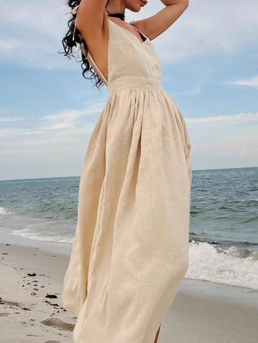 V-Neck Tie Shoulder Maxi Dress 972111f1-cf35-4d62-aa12-20c2ff47365b-Max-Origin