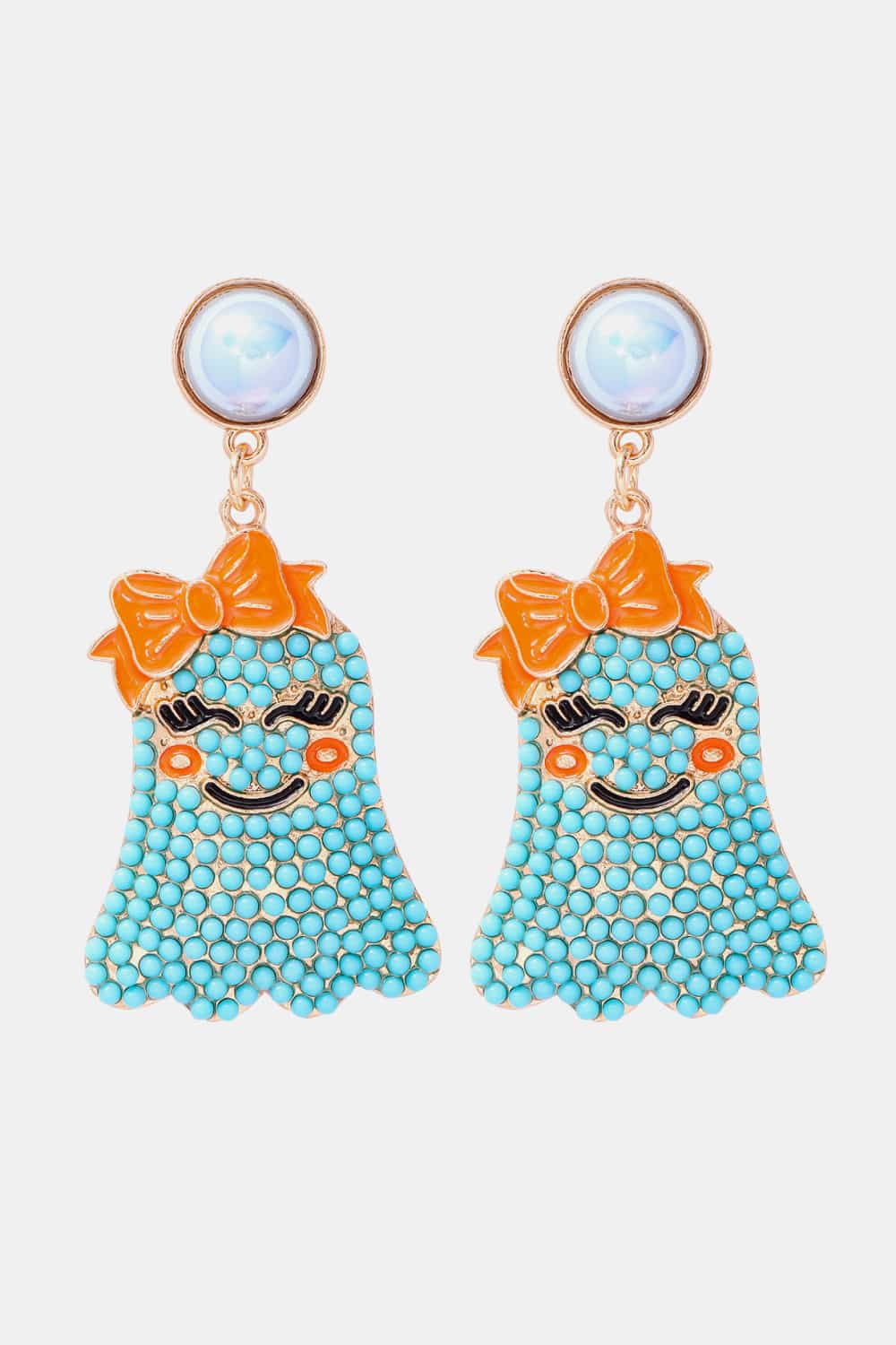 Smiling Ghost Shape Synthetic Pearl Earrings Light Blue One Size 9753316ba544472a9a9b2e1d999258b6-Max