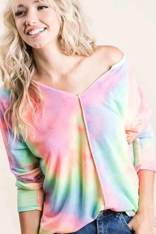 BiBi Long Sleeve Tie-Dye Terry T-Shirt PASTEL TIE DYE 975ccc15d7024b50a78eb6487d39769c-Max-Origin