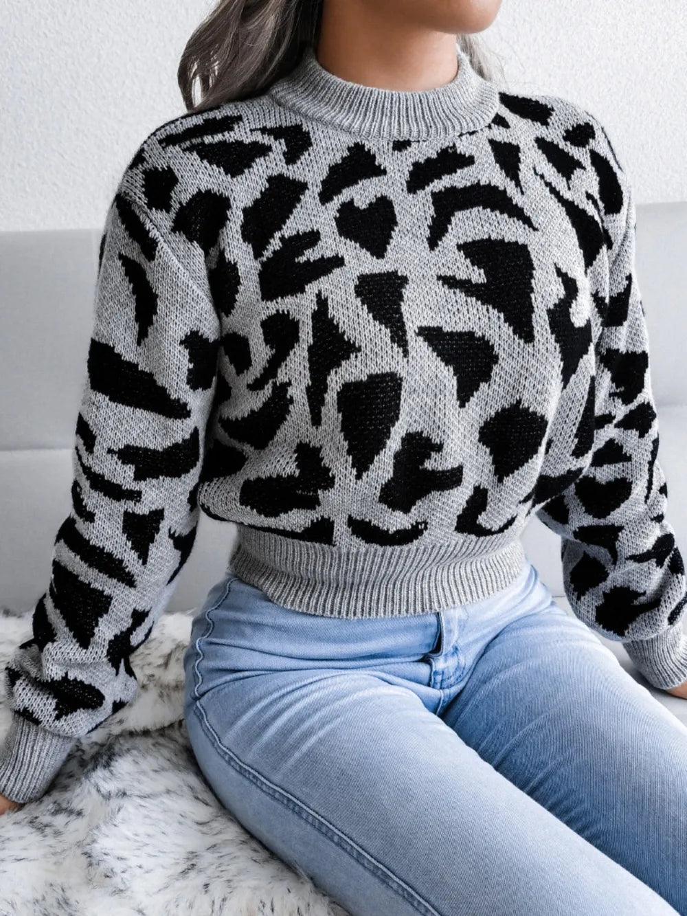 Leopard Round Neck Dropped Shoulder Sweater 977e480f-e483-4ff6-9bbd-545676a390d4-Max
